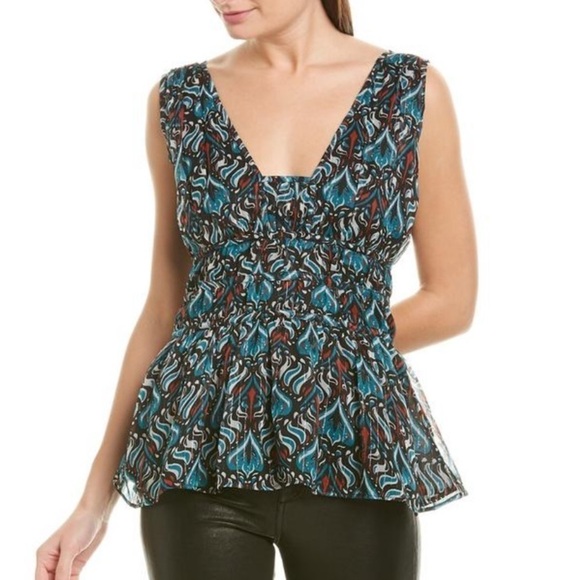 Walter Baker Will Smocked Peplum Top Size Small NWT - Picture 1 of 11